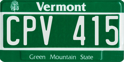 VT license plate CPV415
