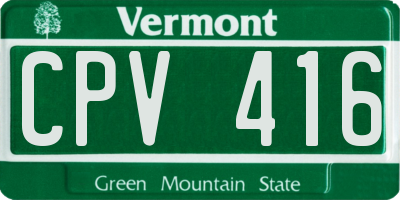 VT license plate CPV416