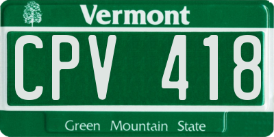 VT license plate CPV418