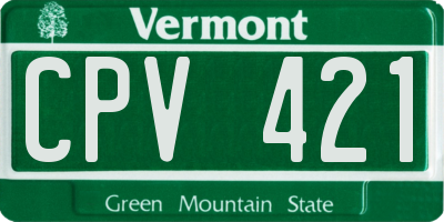 VT license plate CPV421
