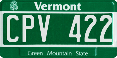 VT license plate CPV422
