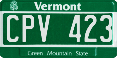 VT license plate CPV423