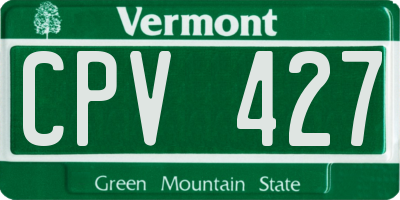 VT license plate CPV427
