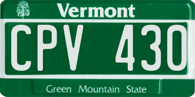 VT license plate CPV430