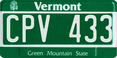 VT license plate CPV433