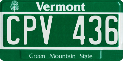 VT license plate CPV436