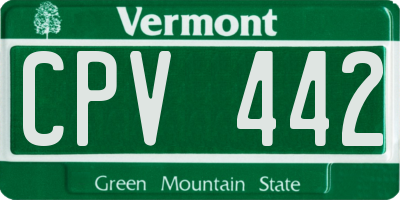 VT license plate CPV442