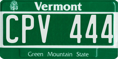 VT license plate CPV444