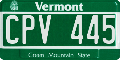 VT license plate CPV445