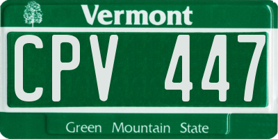 VT license plate CPV447
