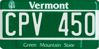 VT license plate CPV450