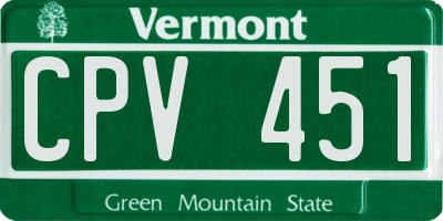 VT license plate CPV451