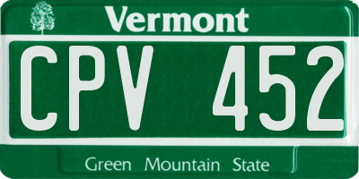 VT license plate CPV452