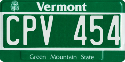 VT license plate CPV454