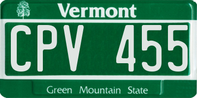 VT license plate CPV455