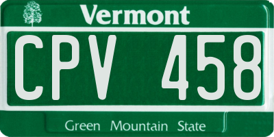 VT license plate CPV458