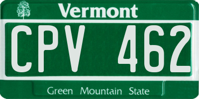 VT license plate CPV462