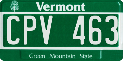 VT license plate CPV463