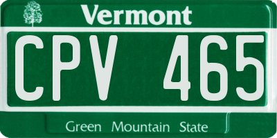 VT license plate CPV465