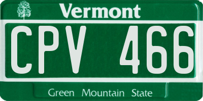 VT license plate CPV466