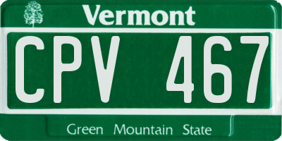 VT license plate CPV467