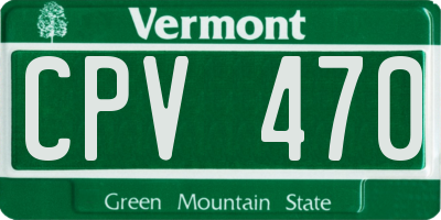 VT license plate CPV470