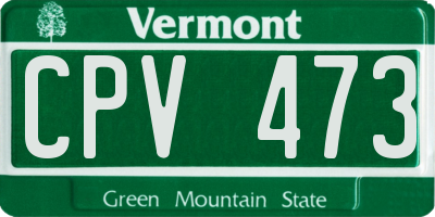 VT license plate CPV473
