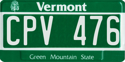 VT license plate CPV476