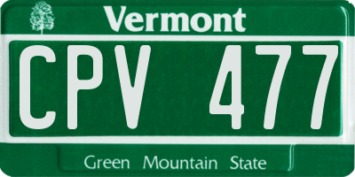 VT license plate CPV477