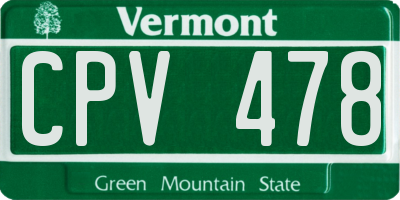 VT license plate CPV478