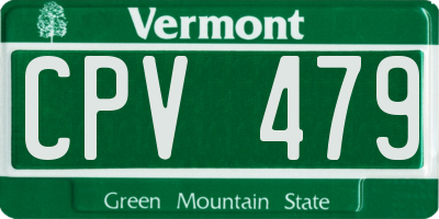 VT license plate CPV479