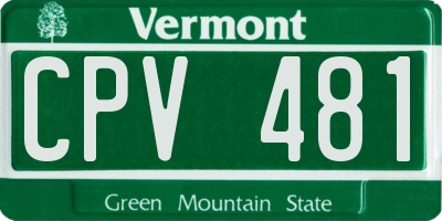 VT license plate CPV481