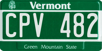 VT license plate CPV482