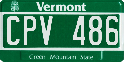 VT license plate CPV486