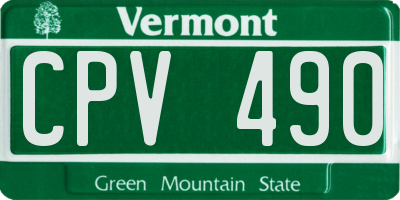 VT license plate CPV490