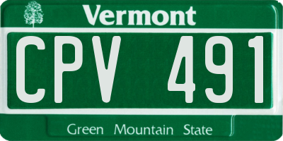 VT license plate CPV491