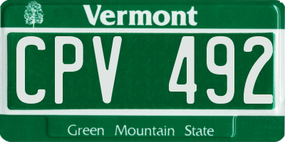 VT license plate CPV492