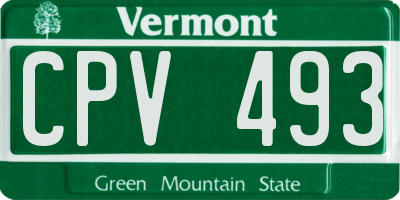 VT license plate CPV493