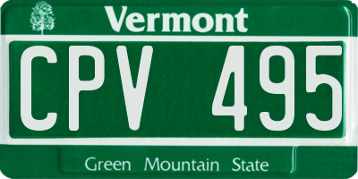 VT license plate CPV495