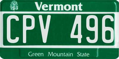 VT license plate CPV496