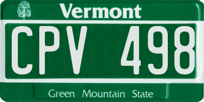 VT license plate CPV498