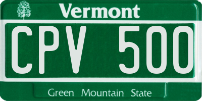 VT license plate CPV500