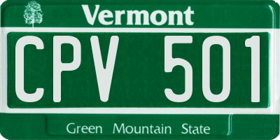 VT license plate CPV501