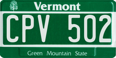 VT license plate CPV502