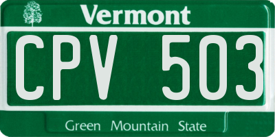 VT license plate CPV503