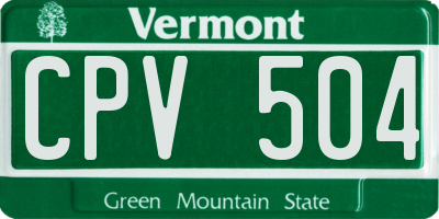 VT license plate CPV504