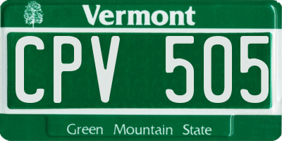 VT license plate CPV505