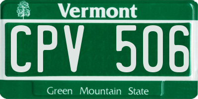 VT license plate CPV506