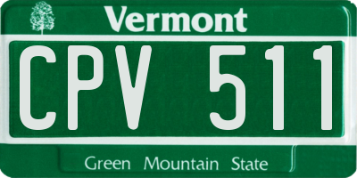 VT license plate CPV511