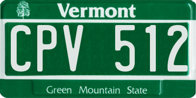 VT license plate CPV512